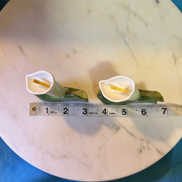 Napkin rings, vintage ceramic white flowers with green stems- vintage - Picture 6 of 9